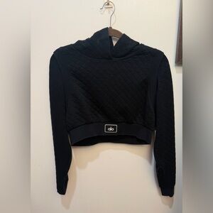 ALO Yoga Women's Black cropped Quilted Hoodie